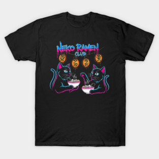 Neko Ramen Club Neon Cats T-Shirt