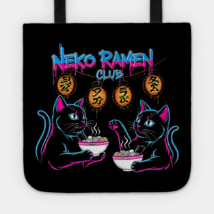 Neko Ramen Club Neon Cats Tote