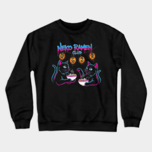 Neko Ramen Club Neon Cats Crewneck Sweatshirt
