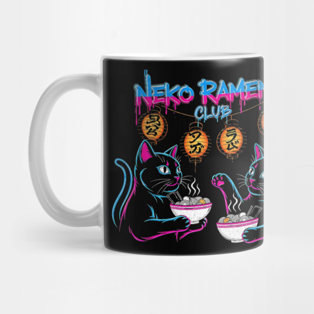 Neko Ramen Club Neon Cats by Designed By Marty
