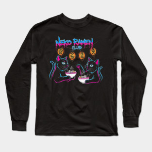 Neko Ramen Club Neon Cats Long Sleeve T-Shirt