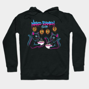 Neko Ramen Club Neon Cats Hoodie