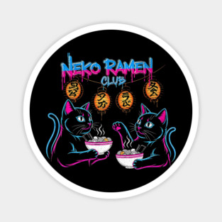 Neko Ramen Club Neon Cats Magnet