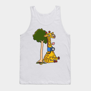 Tall Problems – Giraffe Blood Pressure Trivia Cartoon Tank Top