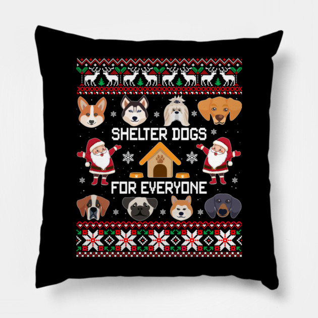 Dogs Ugly Christmas Cute Dog Pillow by yangho