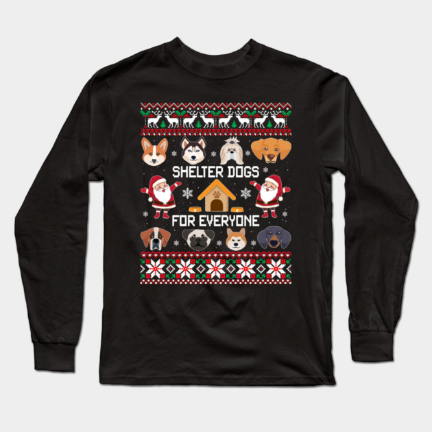 Dogs Ugly Christmas Cute Dog Long Sleeve T-Shirt by yangho