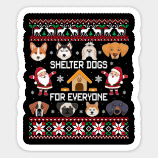 Dogs Ugly Christmas Cute Dog Sticker