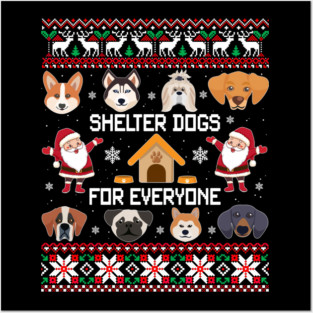 Dogs Ugly Christmas Cute Dog Posters and Art