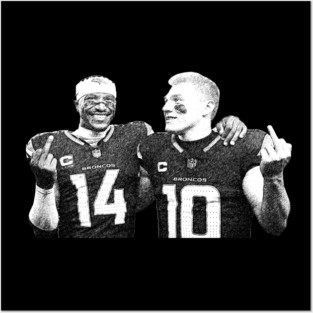 Vintage Bo Nix Courtland Sutton Step Brothers Denver Football Posters and Art