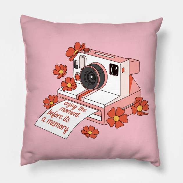 Enjoy the Moment Polaroid Pillow by enrynz