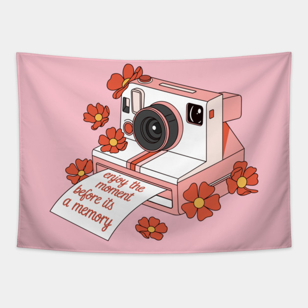 Enjoy the Moment Polaroid Tapestry by enrynz