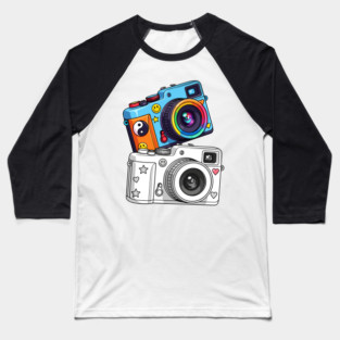 Kawaii Retro Cameras Baseball T-Shirt