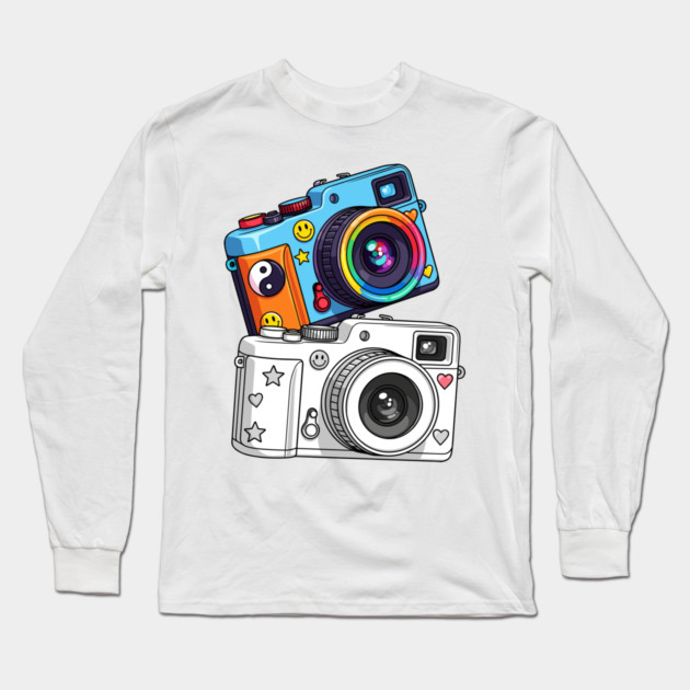 Kawaii Retro Cameras Long Sleeve T-Shirt by enrynz