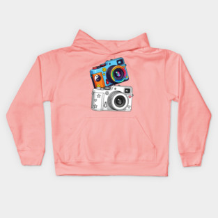 Kawaii Retro Cameras Kids Hoodie