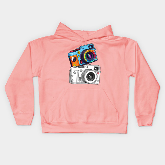 Kawaii Retro Cameras Kids Hoodie by enrynz