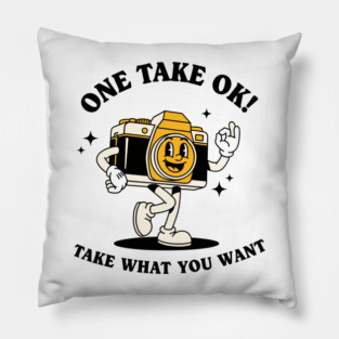 One Take OK! Sassy Cartoon Camera Pillow