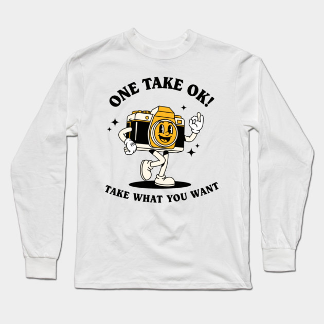 One Take OK! Sassy Cartoon Camera Long Sleeve T-Shirt by enrynz