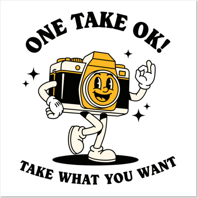 One Take OK! Sassy Cartoon Camera Wall Art by enrynz
