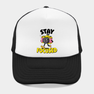 Stay Focused! Cute Cartoon Camera Motivation Hat