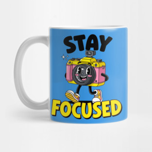 Stay Focused! Cute Cartoon Camera Motivation Mug