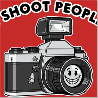 'I Shoot People' Vintage Camera Pun Posters and Art