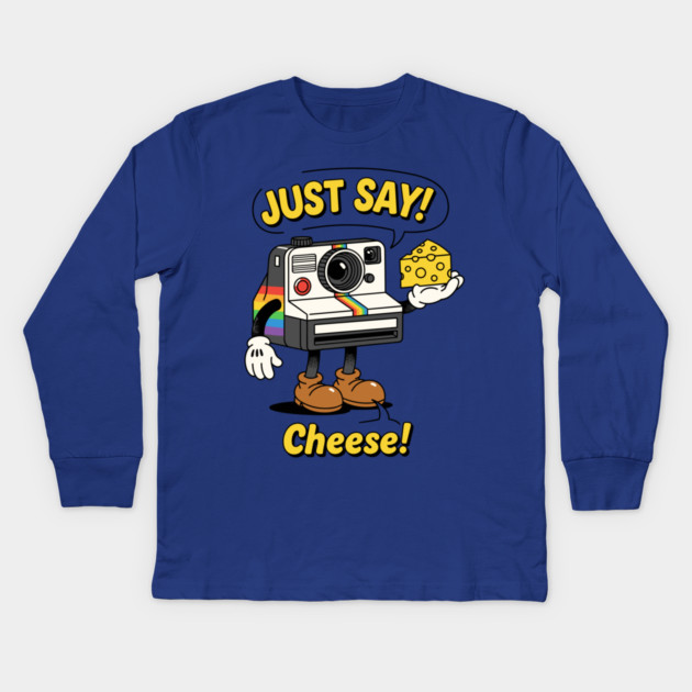 Just Say Cheese! Kids Long Sleeve T-Shirt by enrynz