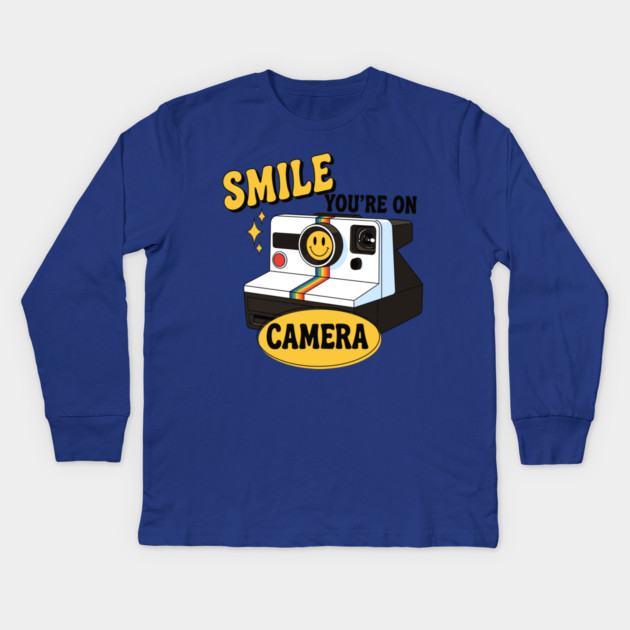 Smile You're on Camera Kids Long Sleeve T-Shirt by enrynz