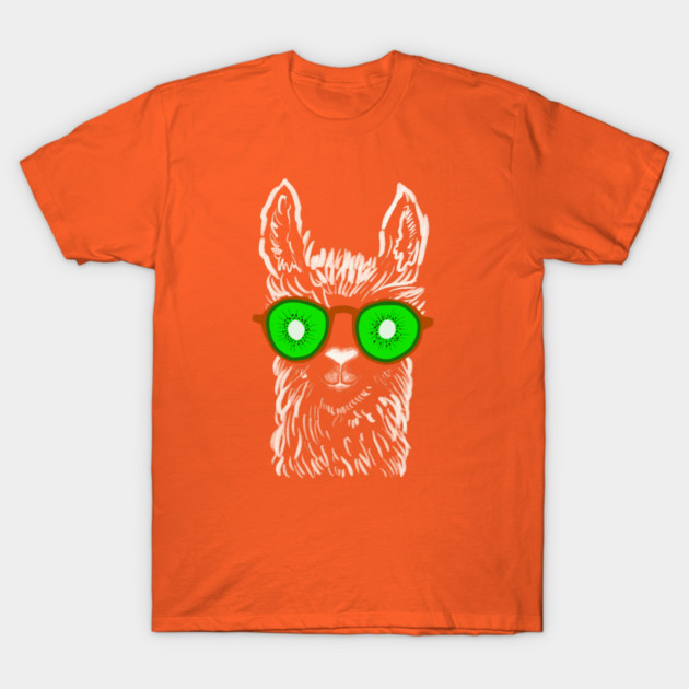 Cool Llama with Kiwi Sunglasses T-Shirt by Buffet Nation