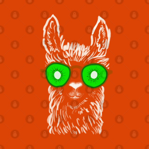 Cool Llama with Kiwi Sunglasses by Buffet Nation