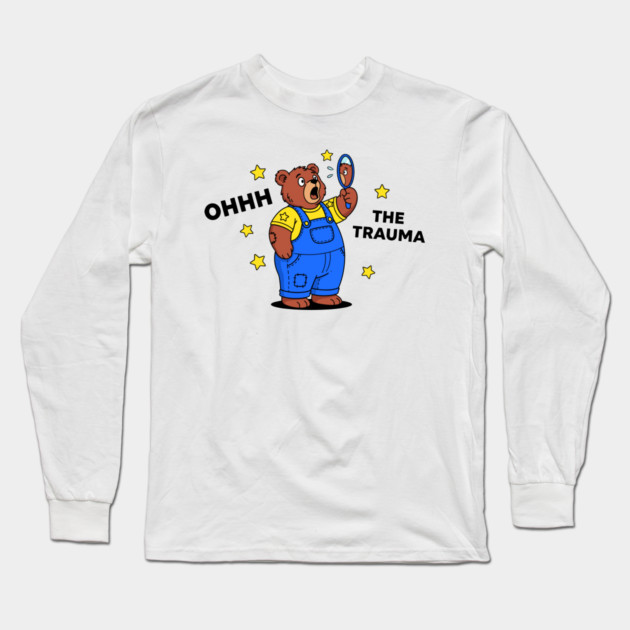 Traumatized Teddy Bear Long Sleeve T-Shirt by enrynz