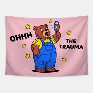 Traumatized Teddy Bear Tapestry