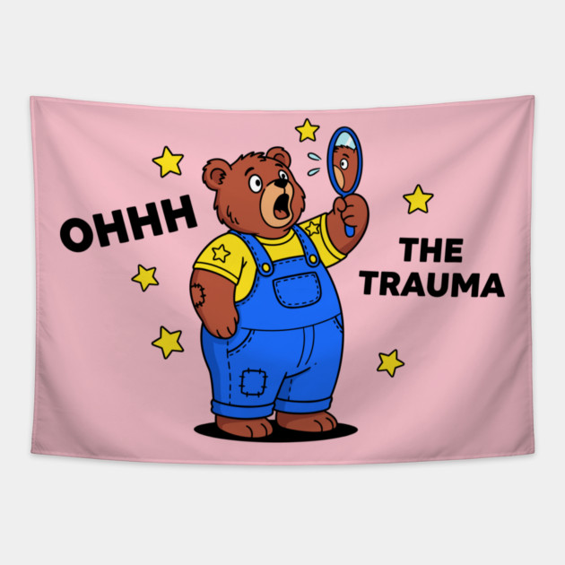 Traumatized Teddy Bear Tapestry by enrynz