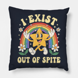Sarcastic Star Rainbow Pillow