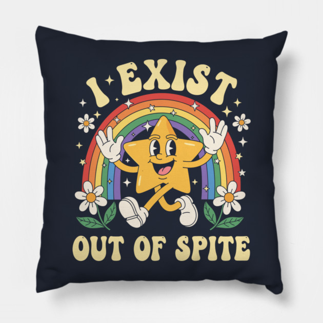 Sarcastic Star Rainbow Pillow by enrynz