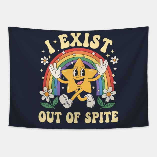 Sarcastic Star Rainbow Tapestry by enrynz