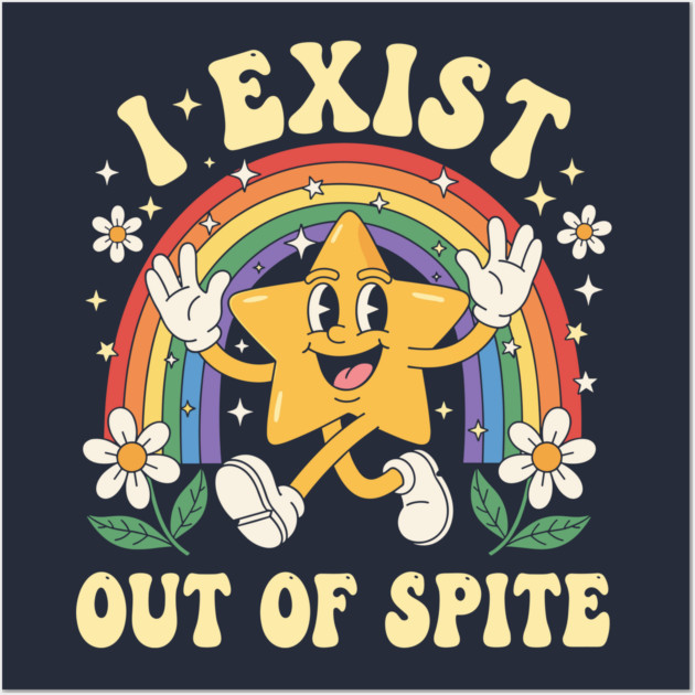 Sarcastic Star Rainbow Wall Art by enrynz