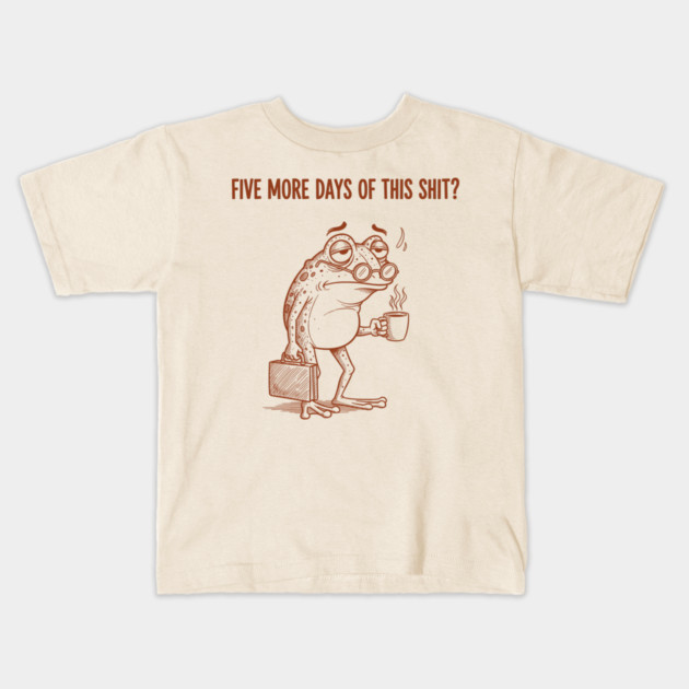 Stressed Frog: Monday Blues Kids T-Shirt by enrynz