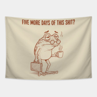 Stressed Frog: Monday Blues Tapestry