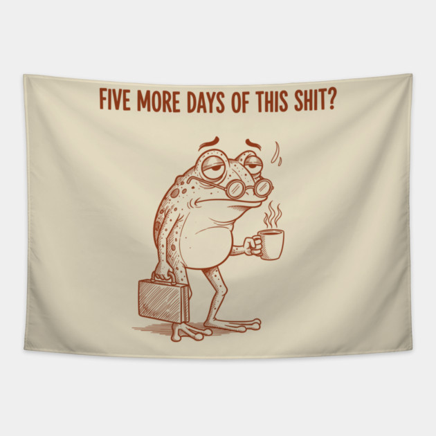 Stressed Frog: Monday Blues Tapestry by enrynz