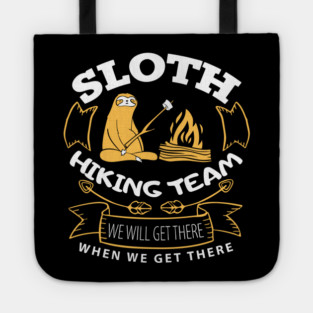 Sloth Hiking Team Outdoorsy Humor Tote