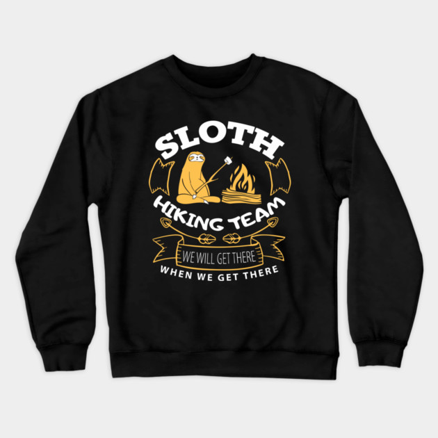 Sloth Hiking Team Outdoorsy Humor Crewneck Sweatshirt by Anticorporati