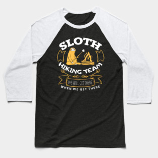 Sloth Hiking Team Outdoorsy Humor Baseball T-Shirt