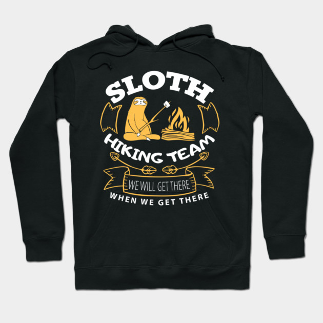 Sloth Hiking Team Outdoorsy Humor Hoodie by Anticorporati