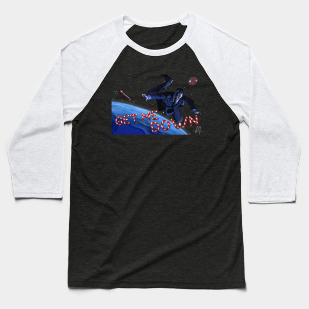 Santa Claus The Movie: B.Z. Floats Away Baseball T-Shirt by 51Deesigns