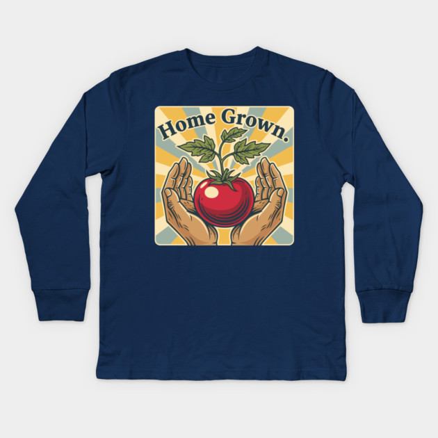 Homegrown Tomato Love Kids Long Sleeve T-Shirt by enrynz