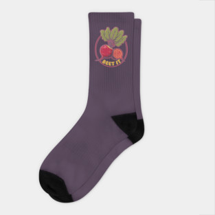 Beet It Funny Veggie Socks