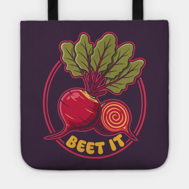 Beet It Funny Veggie Tote by enrynz