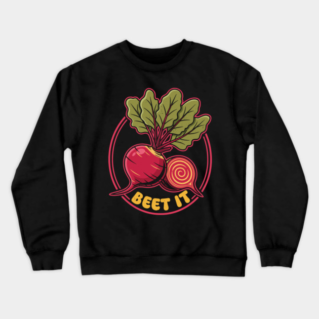 Beet It Funny Veggie Crewneck Sweatshirt by enrynz
