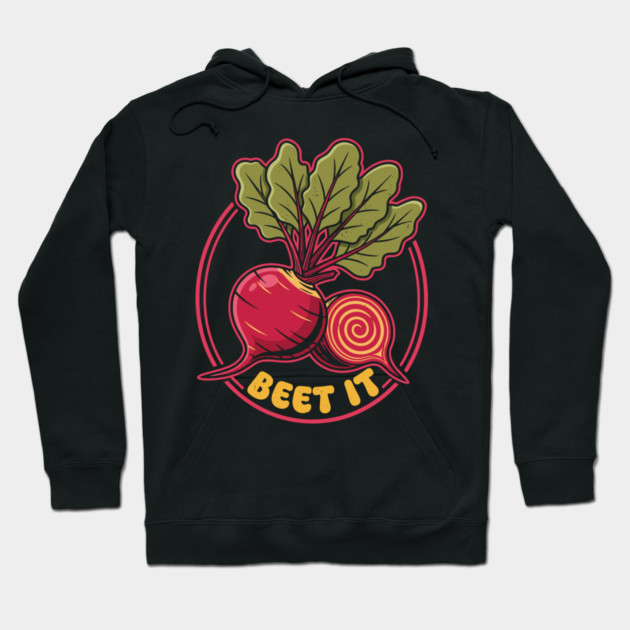 Beet It Funny Veggie Hoodie by enrynz