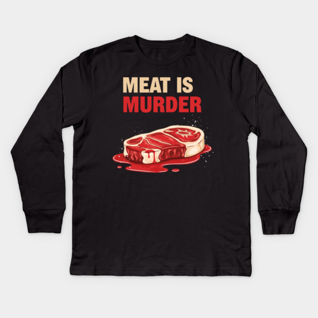 Meat is Murder Kids Long Sleeve T-Shirt by enrynz